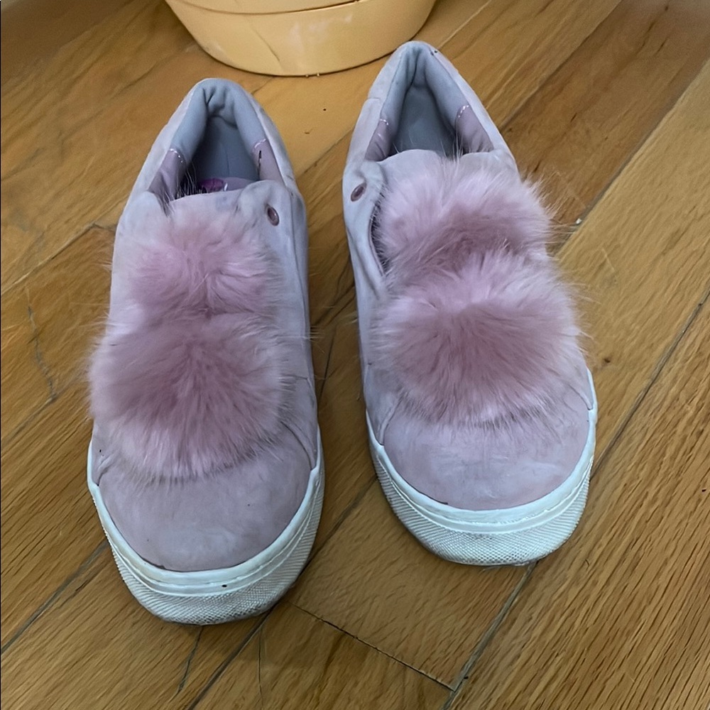Sam Edelman Pink Furry Pom Pom Women's Sneakers